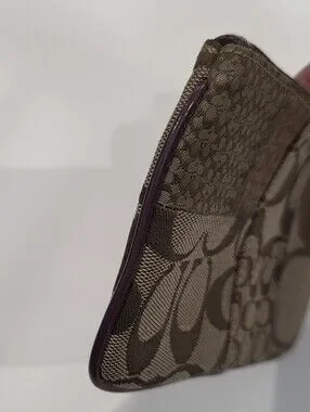 Picture of Coach | Bags | Coach Signature Monogram Wristlet Wallet Brown Tan ...